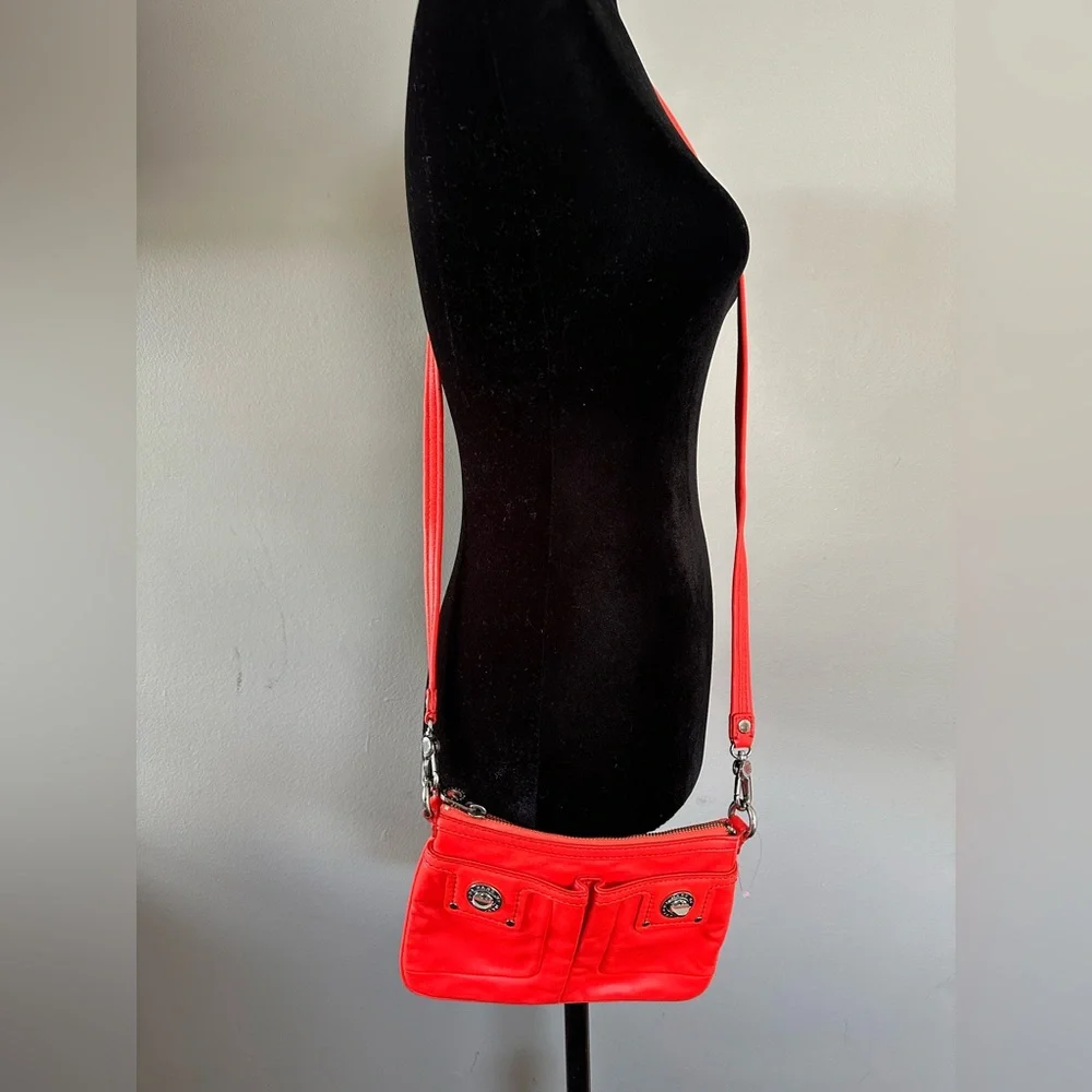 Marc Jacobs Orange Leather Turnlock Crossbody Shoulder Bag
